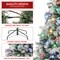 Casafield Realistic Snow-Flocked Pine with White and Multicolor LED Lights, 9 Light Sequence Artificial Holiday Christmas Tree with Sturdy Metal Stand